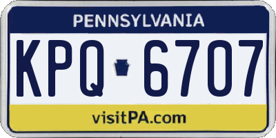 PA license plate KPQ6707