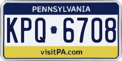 PA license plate KPQ6708