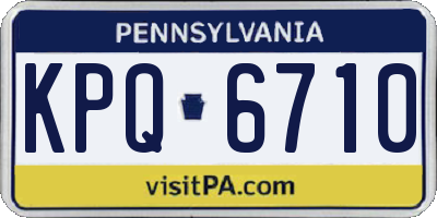 PA license plate KPQ6710