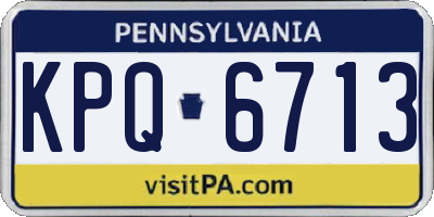 PA license plate KPQ6713