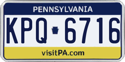 PA license plate KPQ6716