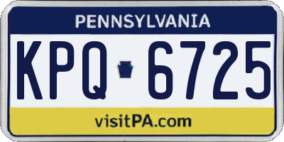 PA license plate KPQ6725