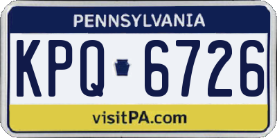 PA license plate KPQ6726