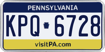 PA license plate KPQ6728