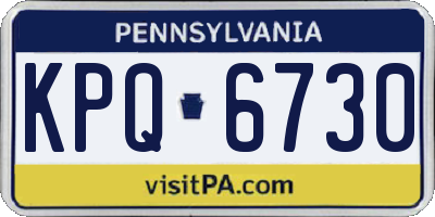 PA license plate KPQ6730