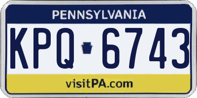 PA license plate KPQ6743