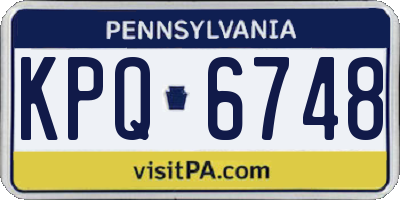 PA license plate KPQ6748
