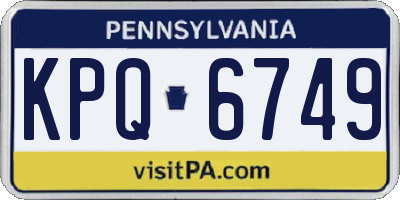PA license plate KPQ6749