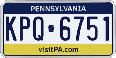PA license plate KPQ6751