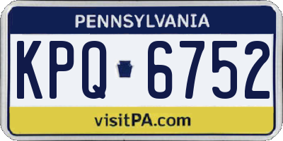 PA license plate KPQ6752
