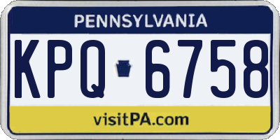 PA license plate KPQ6758