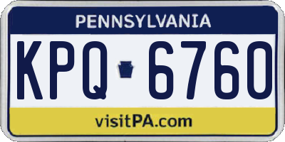 PA license plate KPQ6760