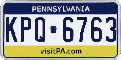 PA license plate KPQ6763