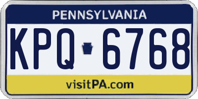 PA license plate KPQ6768