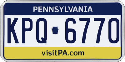PA license plate KPQ6770