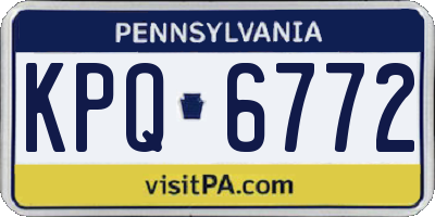 PA license plate KPQ6772