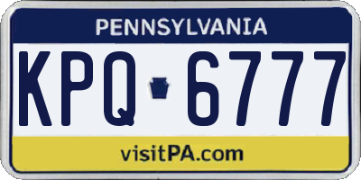 PA license plate KPQ6777