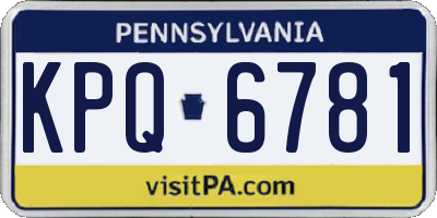 PA license plate KPQ6781