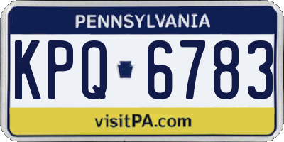PA license plate KPQ6783