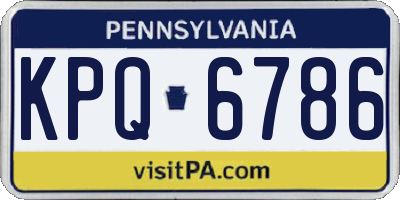 PA license plate KPQ6786