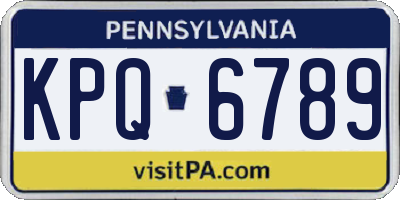 PA license plate KPQ6789