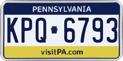 PA license plate KPQ6793