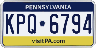 PA license plate KPQ6794