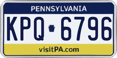 PA license plate KPQ6796