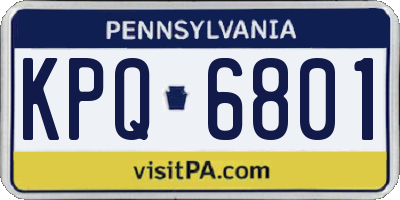 PA license plate KPQ6801