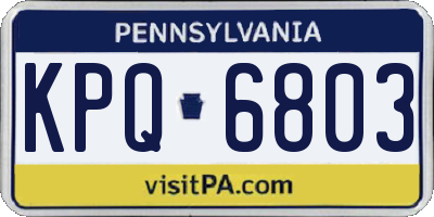 PA license plate KPQ6803
