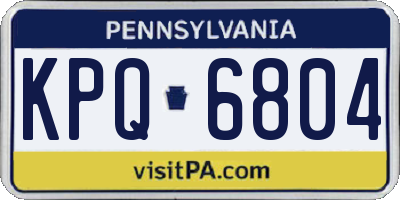 PA license plate KPQ6804