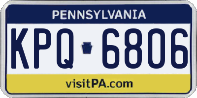 PA license plate KPQ6806