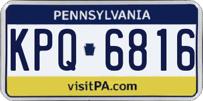 PA license plate KPQ6816