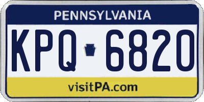 PA license plate KPQ6820