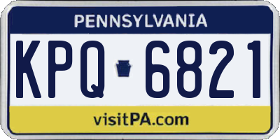 PA license plate KPQ6821