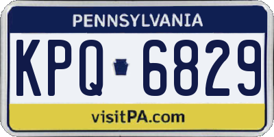 PA license plate KPQ6829