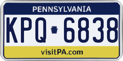 PA license plate KPQ6838