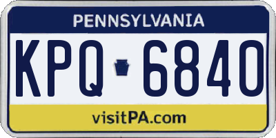 PA license plate KPQ6840