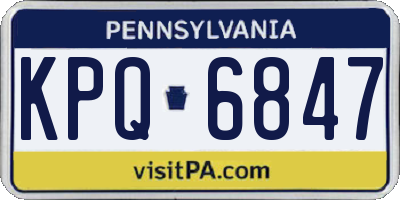 PA license plate KPQ6847