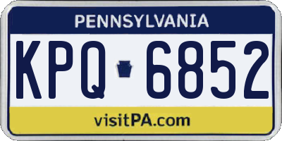 PA license plate KPQ6852