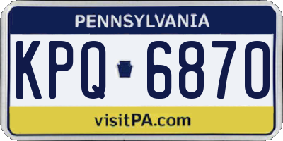 PA license plate KPQ6870