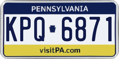 PA license plate KPQ6871