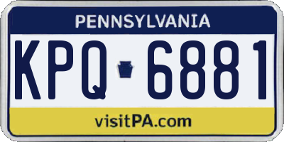 PA license plate KPQ6881