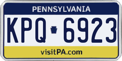 PA license plate KPQ6923