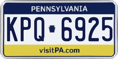 PA license plate KPQ6925