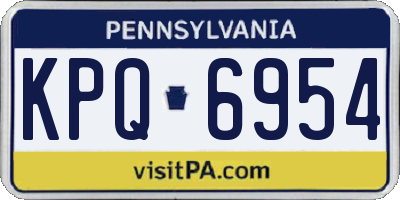 PA license plate KPQ6954