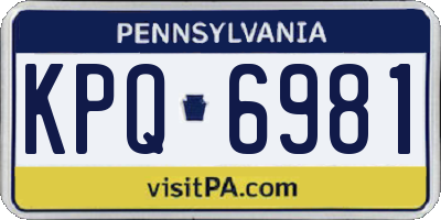 PA license plate KPQ6981
