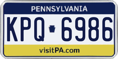 PA license plate KPQ6986