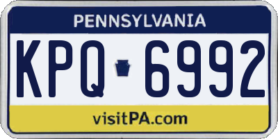 PA license plate KPQ6992