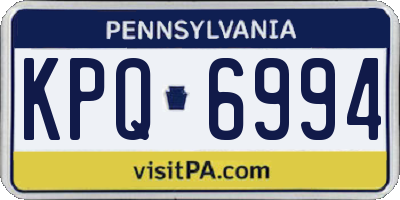 PA license plate KPQ6994